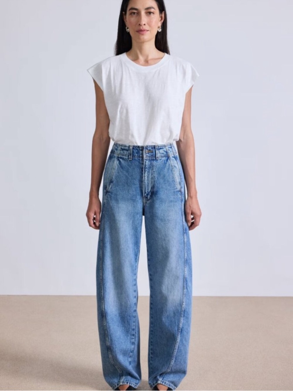 NWT Apiece Apart Meridians Jeans in Austin Wash Barrel Balloon Baggie